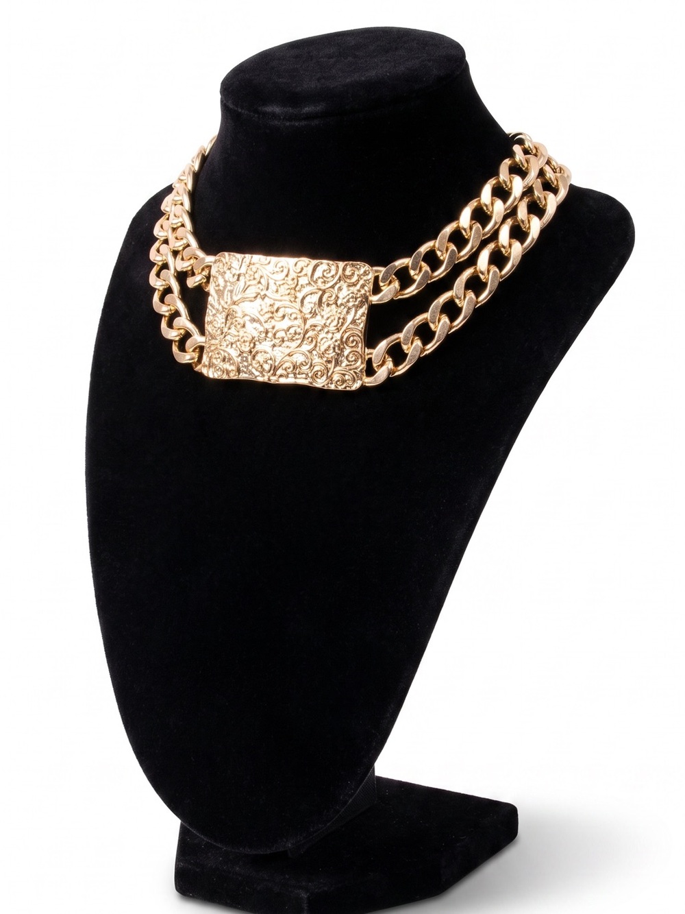 NWT Gold Tone Statement Choker Necklace